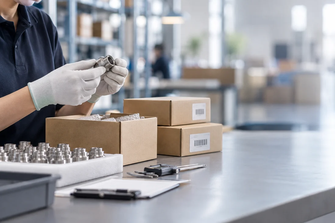 Quality inspection of a product component beside packaging